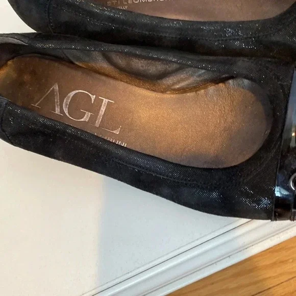 AGL black closed toe shoes with low heel size 41 - Picture 8 of 14